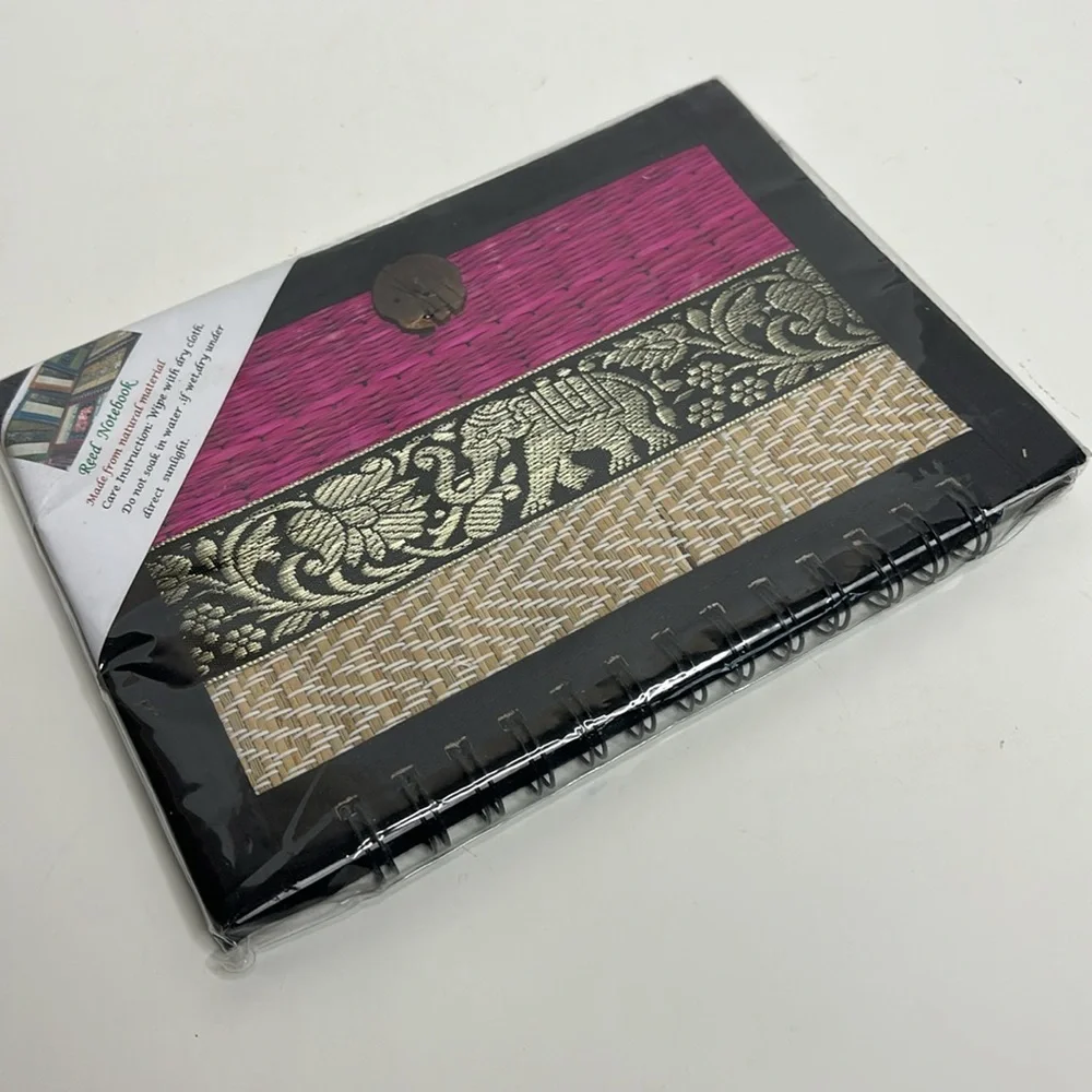 Reed Notebook | Spiral Handmade From Natural Material Paperbook Elephant Design
